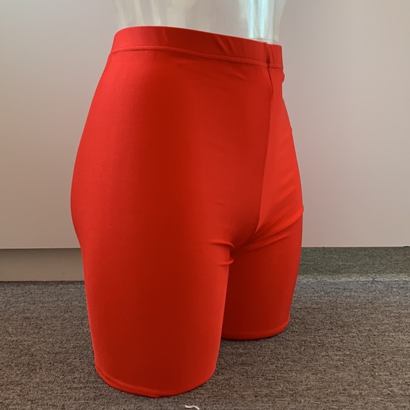 Varsity Hi-Waist Shimmer Spandex Bike Shorts Riot Red S NWOT - Picture 2 of 8